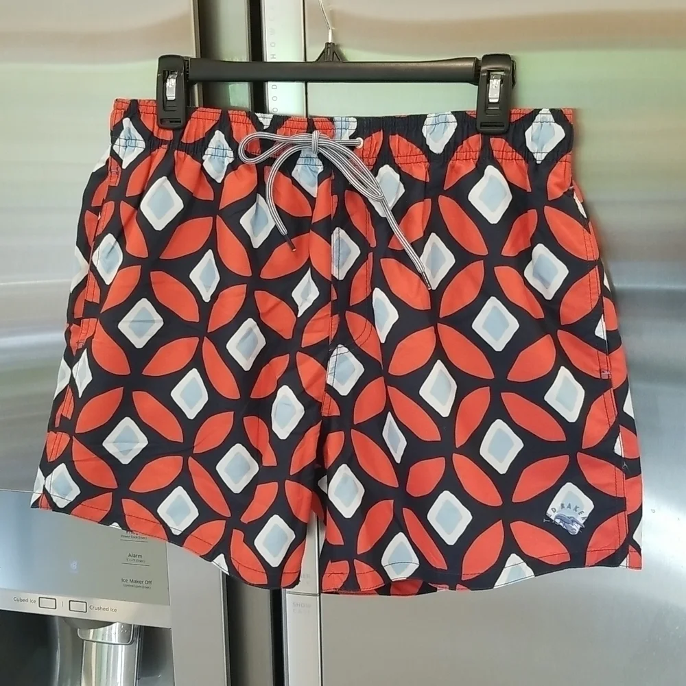 💕TED BAKER💕 Large Geo Print Swim Shorts L NWT